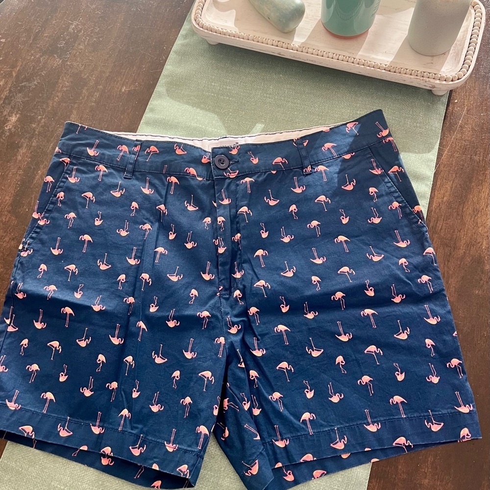 Caribbean Joe Navy Shorts with Pink Flamingos! Size 12